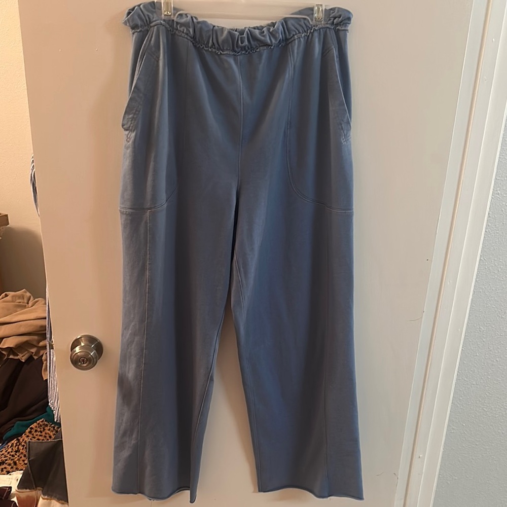 Free People Blue Straight Leg Pants